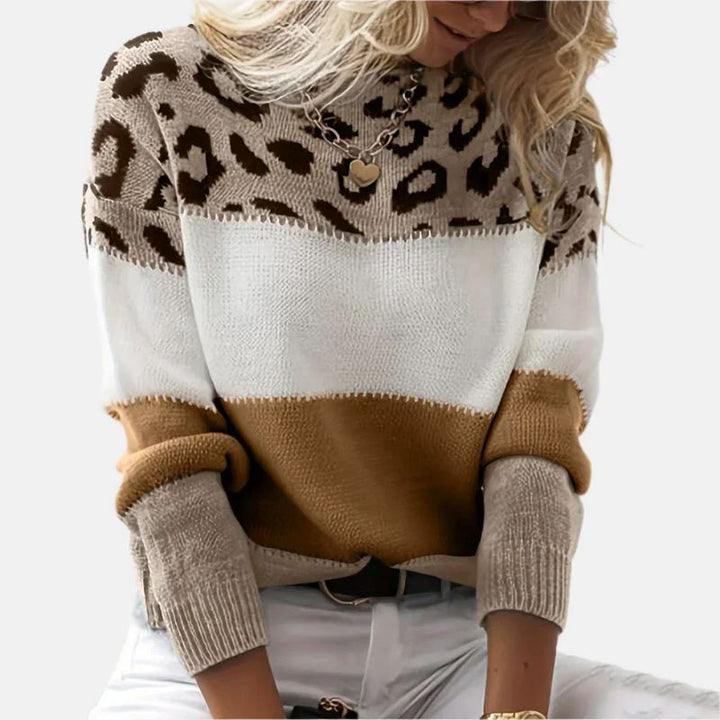 EVA™ | Chic Leopard Knit Sweater