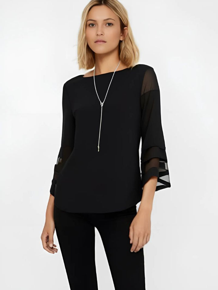 ISABELLE | Illusion Sleeve Chiffon Shirt