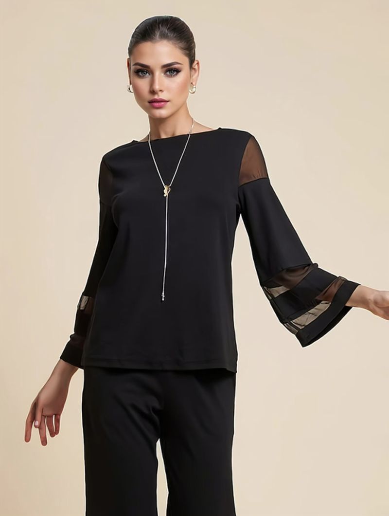 ISABELLE | Illusion Sleeve Chiffon Shirt
