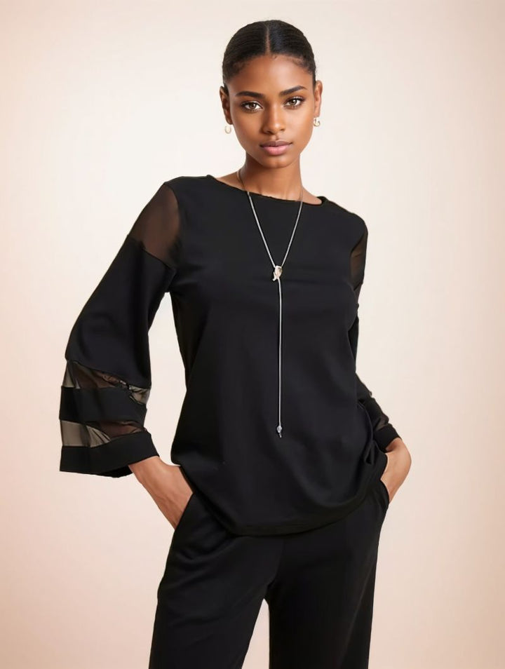 ISABELLE | Illusion Sleeve Chiffon Shirt