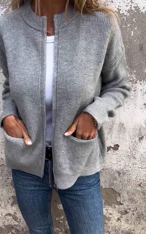 DELIA™ | Cozy Zip Cardigan