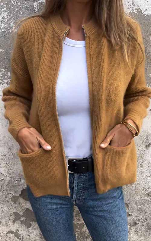 DELIA™ | Cozy Zip Cardigan